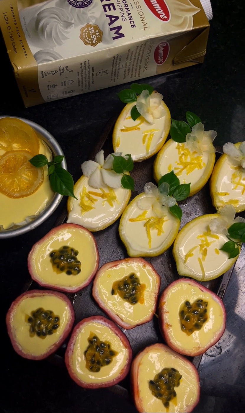Lemon and passionfruit desserts prepared in Clara’s kitchen